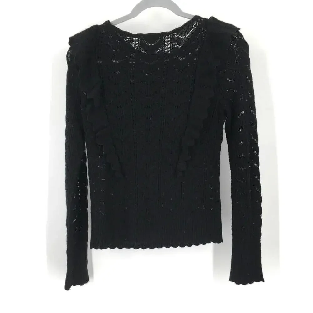 Rachel Parcell Pointelle Ruffle Sweater - Picture 5 of 8
